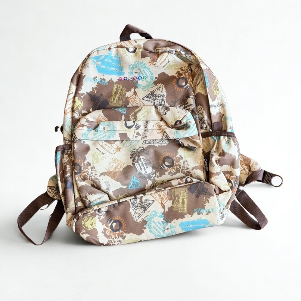 Chic Multicolor Kids Backpack Atlas Print NWOT